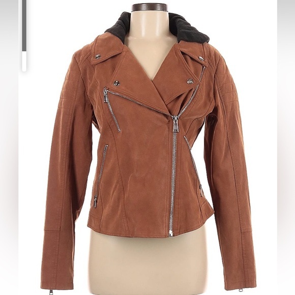 Free People Jackets & Blazers - Free People Vegan Leather Jacket with Hood!